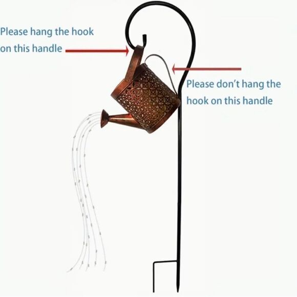 NEW! Little Solar Powered Pail with Lighted Water Stream Includes Hook Garden - Picture 5 of 9